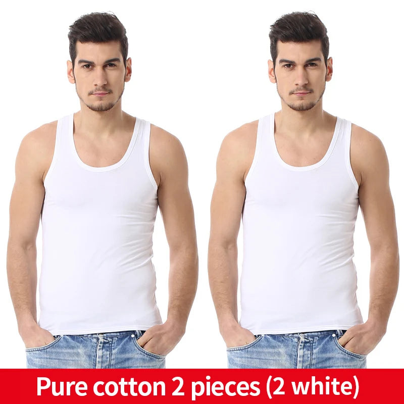 Men’s Solid Color Cotton Vest – Slim Fit Four Seasons Sports & Casual Tank