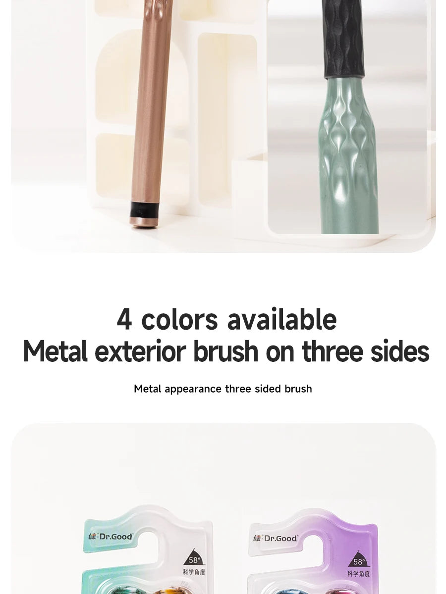 3D Three-Sided Manual Toothbrush — 6 pcs Set