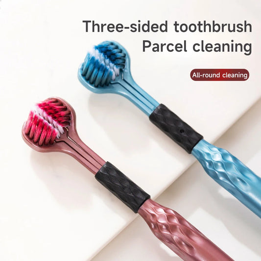 3D Three-Sided Manual Toothbrush — 6 pcs Set