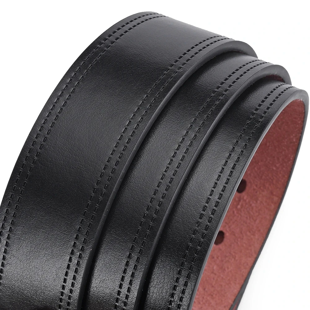 Men’s Genuine Leather Belt — Classic Buckle, Casual & Business