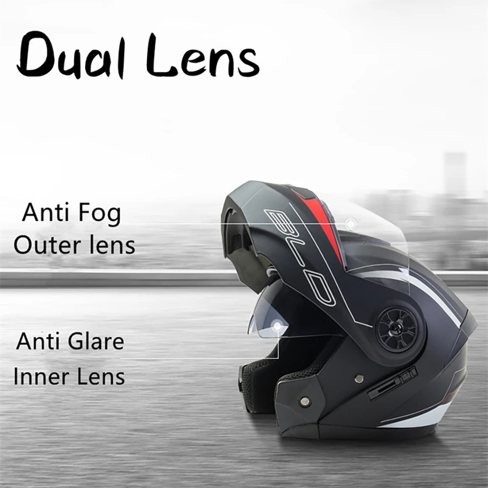 Modular Dual-Visor Motorcycle Helmet – Flip-Up Full Face (Unisex)