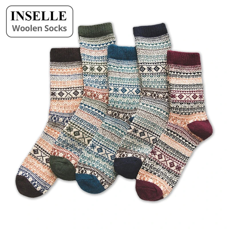 Men’s Thick Wool-Blend Winter Socks – Vintage Boot Socks (Double-Layer)