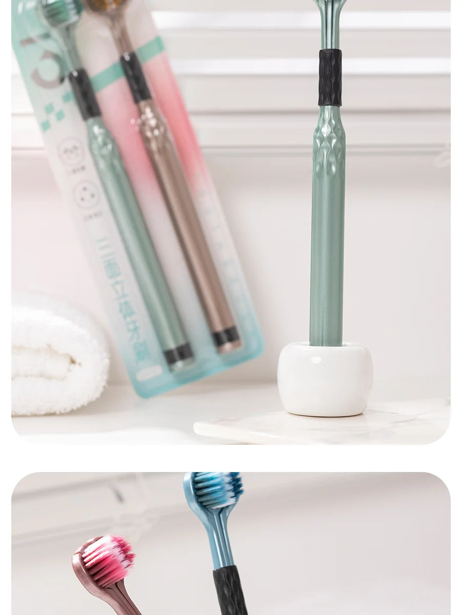 3D Three-Sided Manual Toothbrush — 6 pcs Set