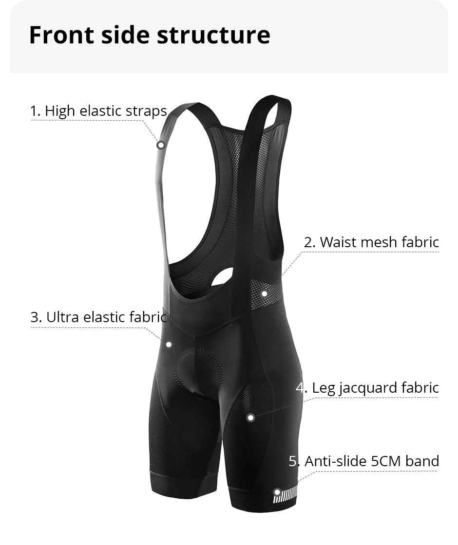 Men Pro Cycling Bib Shorts — 3D Padded, Summer