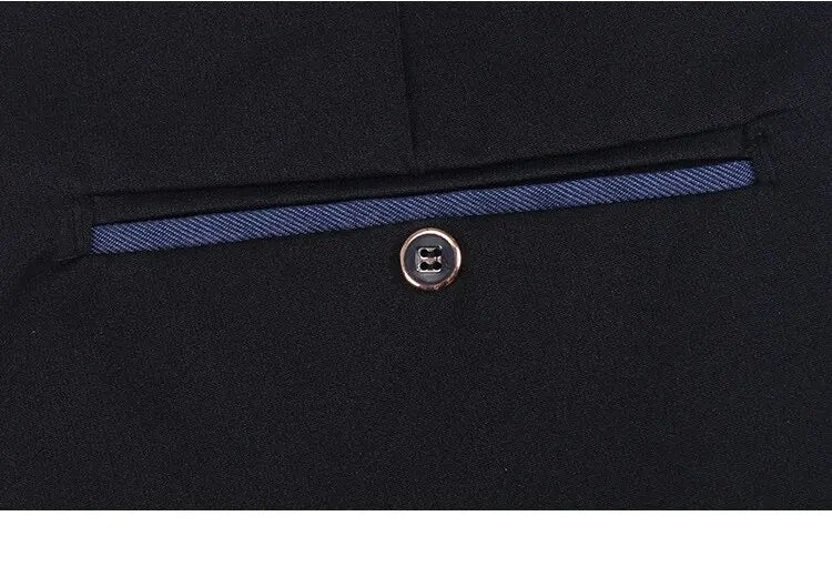 Men’s Elastic Straight Suit Pants — Business Casual Trousers