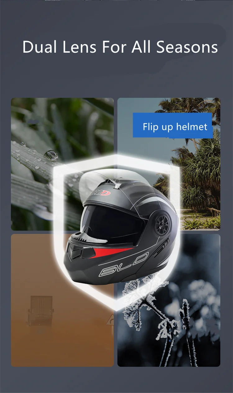 Modular Dual-Visor Motorcycle Helmet – Flip-Up Full Face (Unisex)