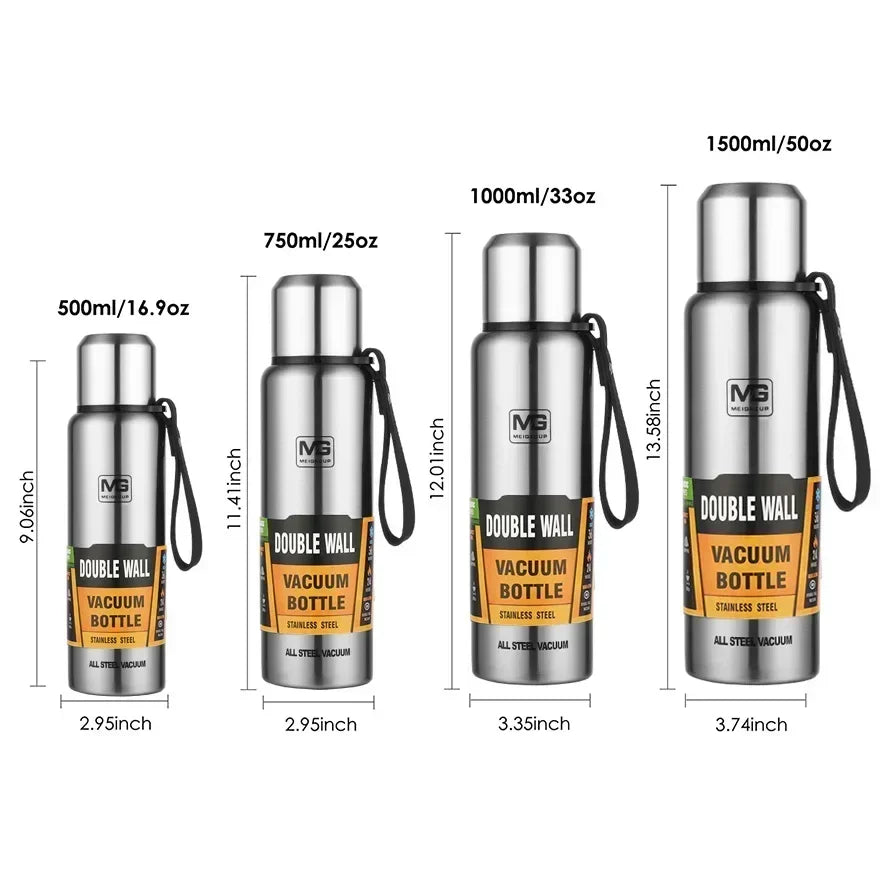 Portable Stainless Steel Thermos Bottle — Large Capacity Vacuum Flask