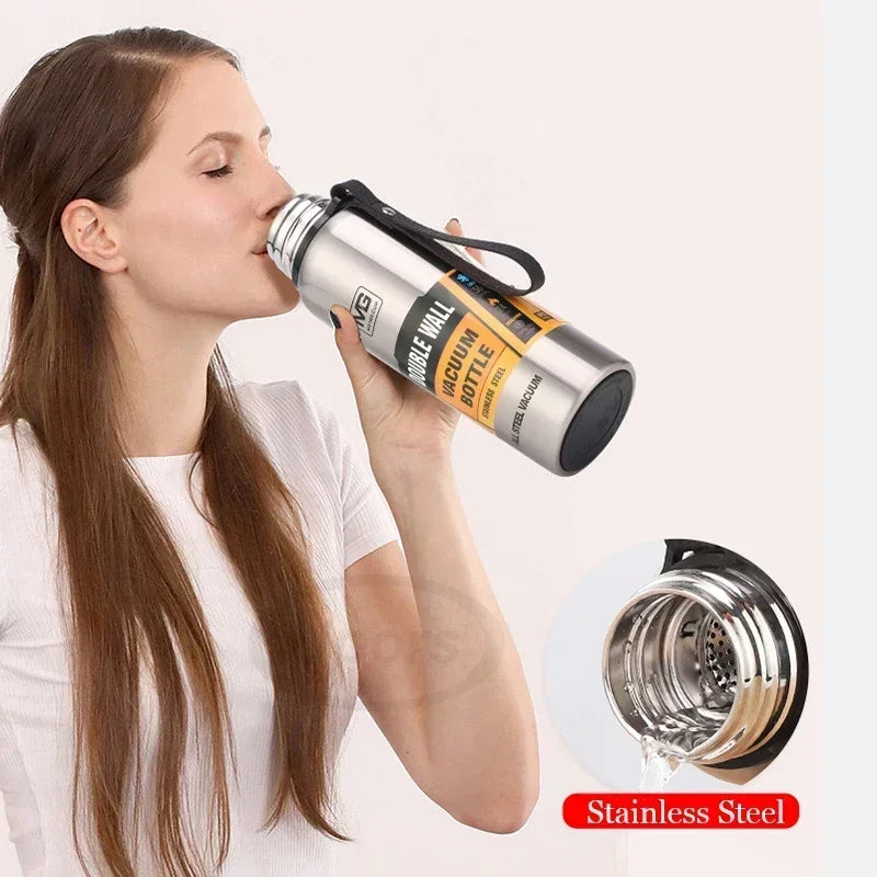 Portable Stainless Steel Thermos Bottle — Large Capacity Vacuum Flask