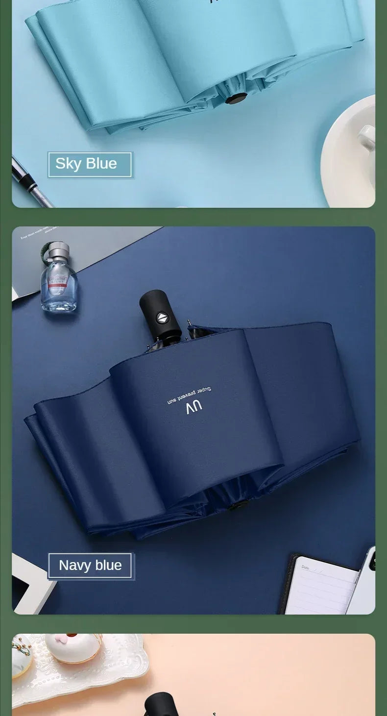 Mini Folding Automatic Umbrella – Windproof UV Protection, Portable for Men & Women