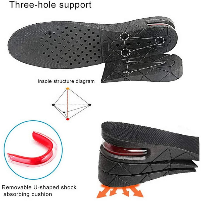 Invisible Height Increase Insoles – Adjustable Air-Cushion Heel Lift (Trim-to-Fit)