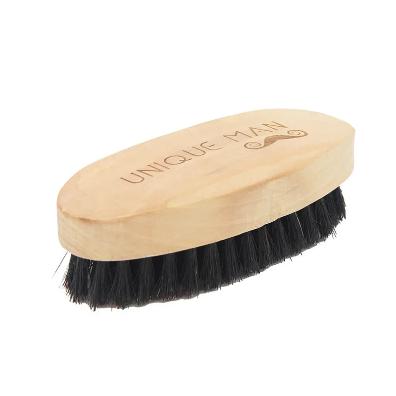 Wooden Hair & Beard Brush for Men — Natural Boar Bristle