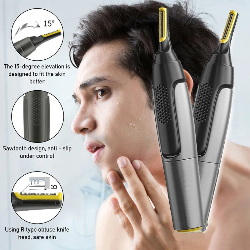 Electric Nose & Ear Hair Trimmer — Waterproof Portable Groomer