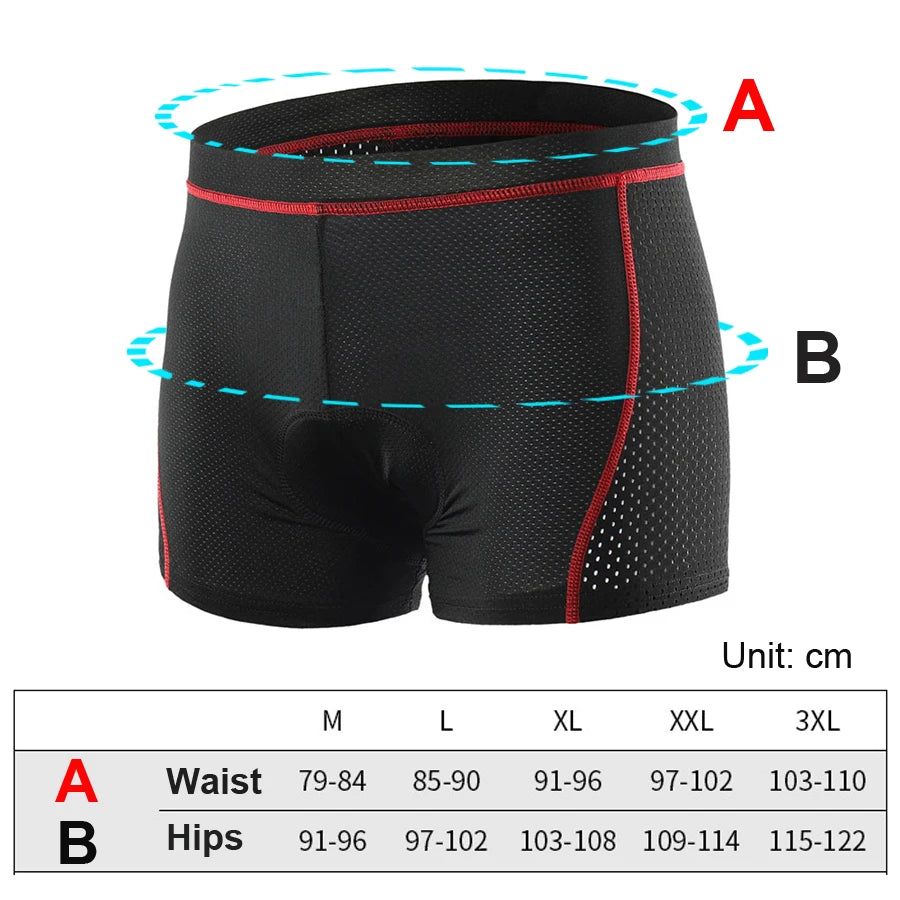 NEWBOLER 5D Gel Padded Cycling Underwear Shorts – Breathable Men’s Base Layer