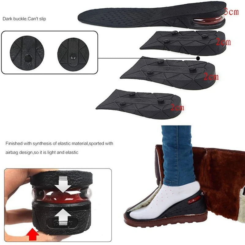 Invisible Height Increase Insoles – Adjustable Air-Cushion Heel Lift (Trim-to-Fit)