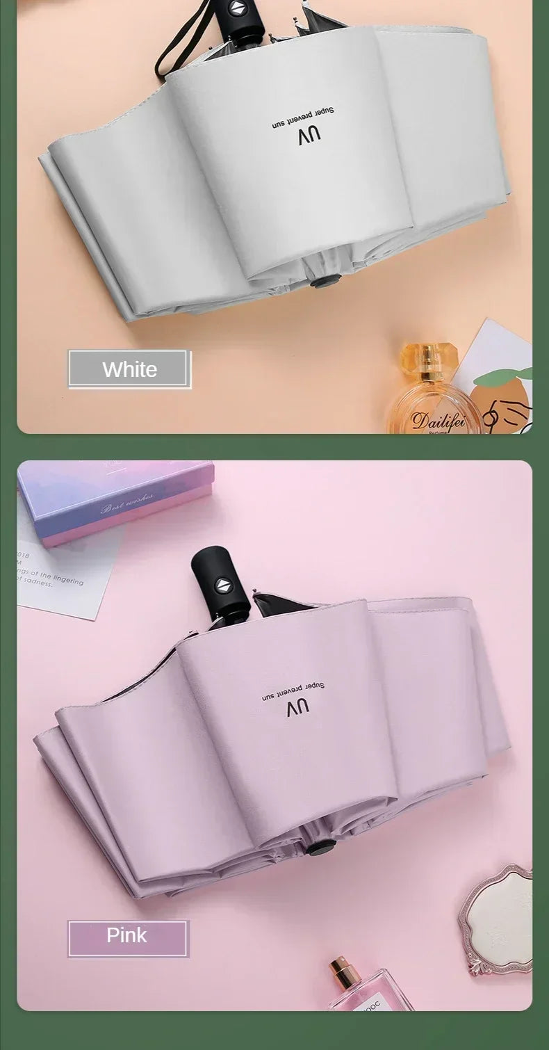 Mini Folding Automatic Umbrella – Windproof UV Protection, Portable for Men & Women