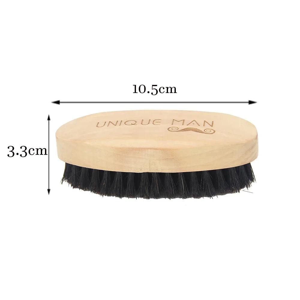 Wooden Hair & Beard Brush for Men — Natural Boar Bristle