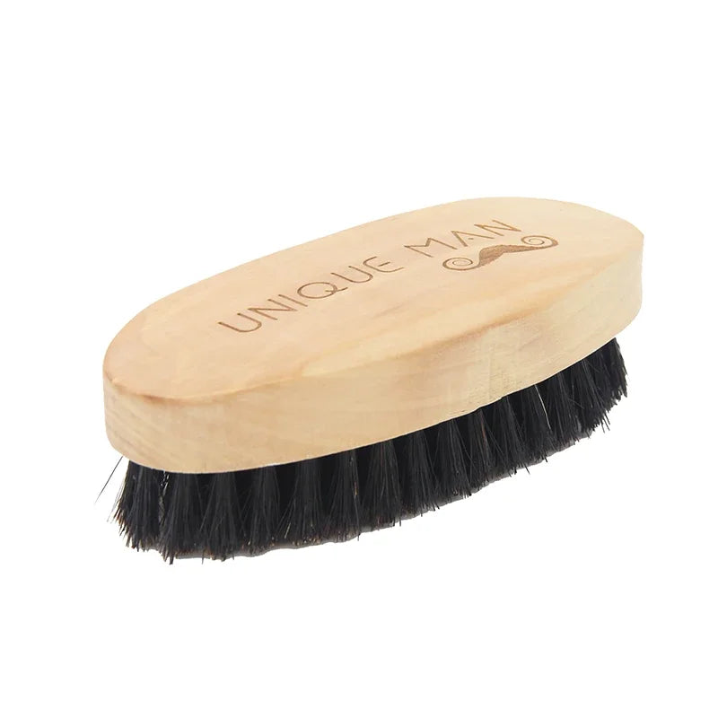 Wooden Hair & Beard Brush for Men — Natural Boar Bristle