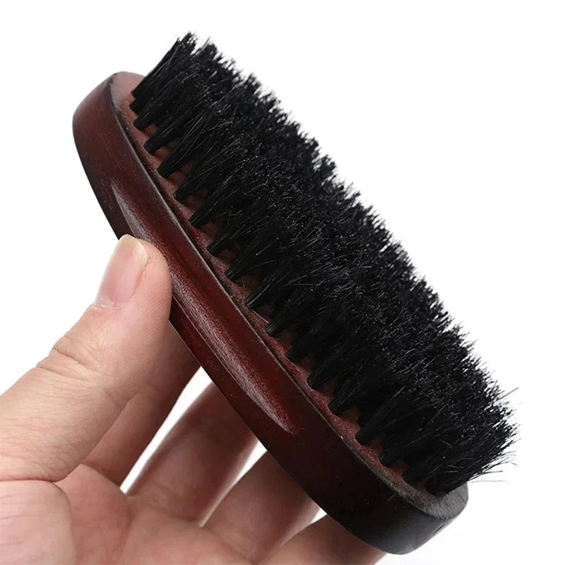 Wooden Hair & Beard Brush for Men — Natural Boar Bristle