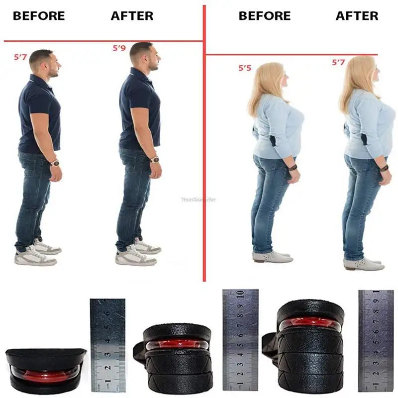 Invisible Height Increase Insoles – Adjustable Air-Cushion Heel Lift (Trim-to-Fit)