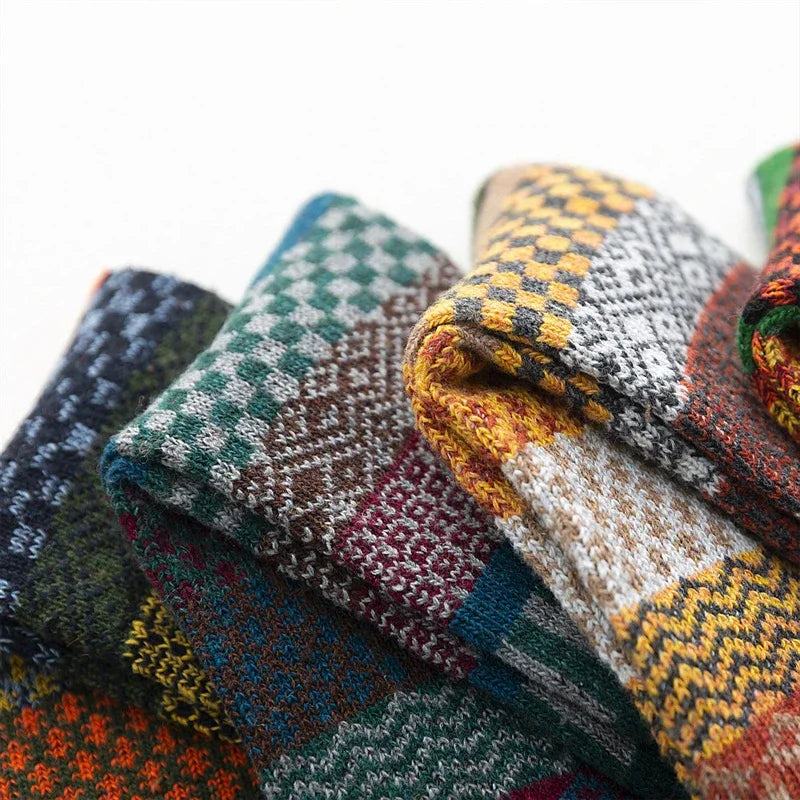 Men’s Thick Wool-Blend Winter Socks – Vintage Boot Socks (Double-Layer)