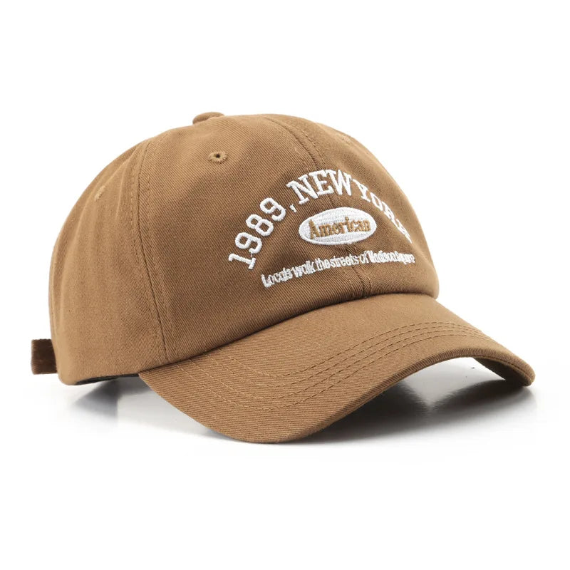 Men Cotton Baseball Cap – Adjustable Embroidered “New York 1989”