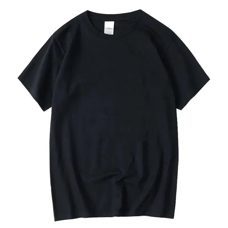 Combed Cotton Crewneck T-Shirt – Solid Color, Short Sleeve