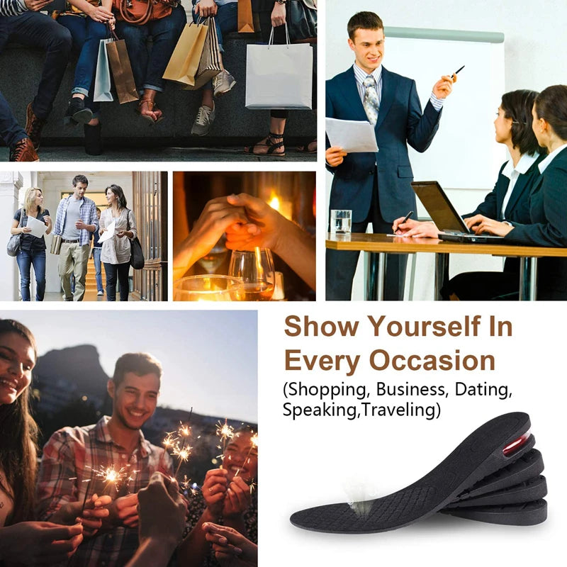 Invisible Height Increase Insoles – Adjustable Air-Cushion Heel Lift (Trim-to-Fit)