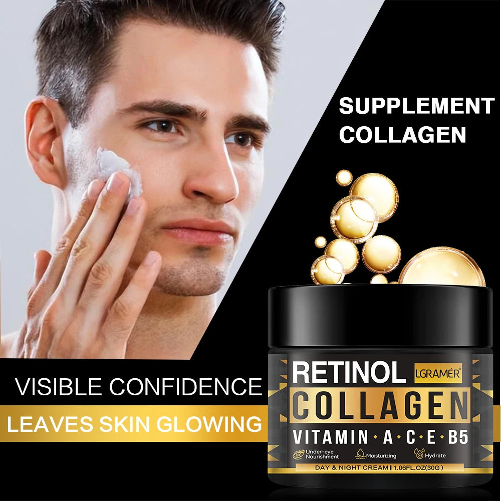 Men's Retinol & Collagen Face Cream – Anti-Wrinkle, Firming & Hydrating Skincare