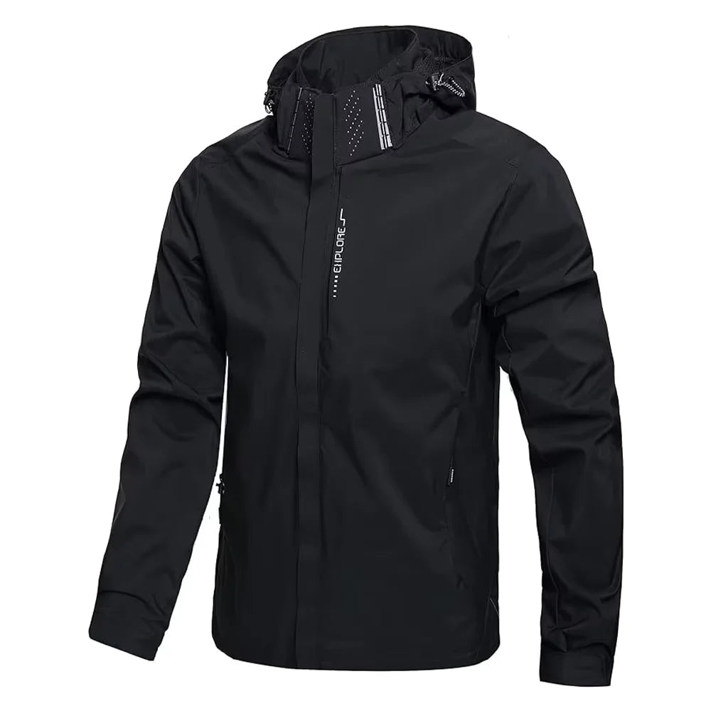 Men’s Lightweight Waterproof Hooded Rain Jacket