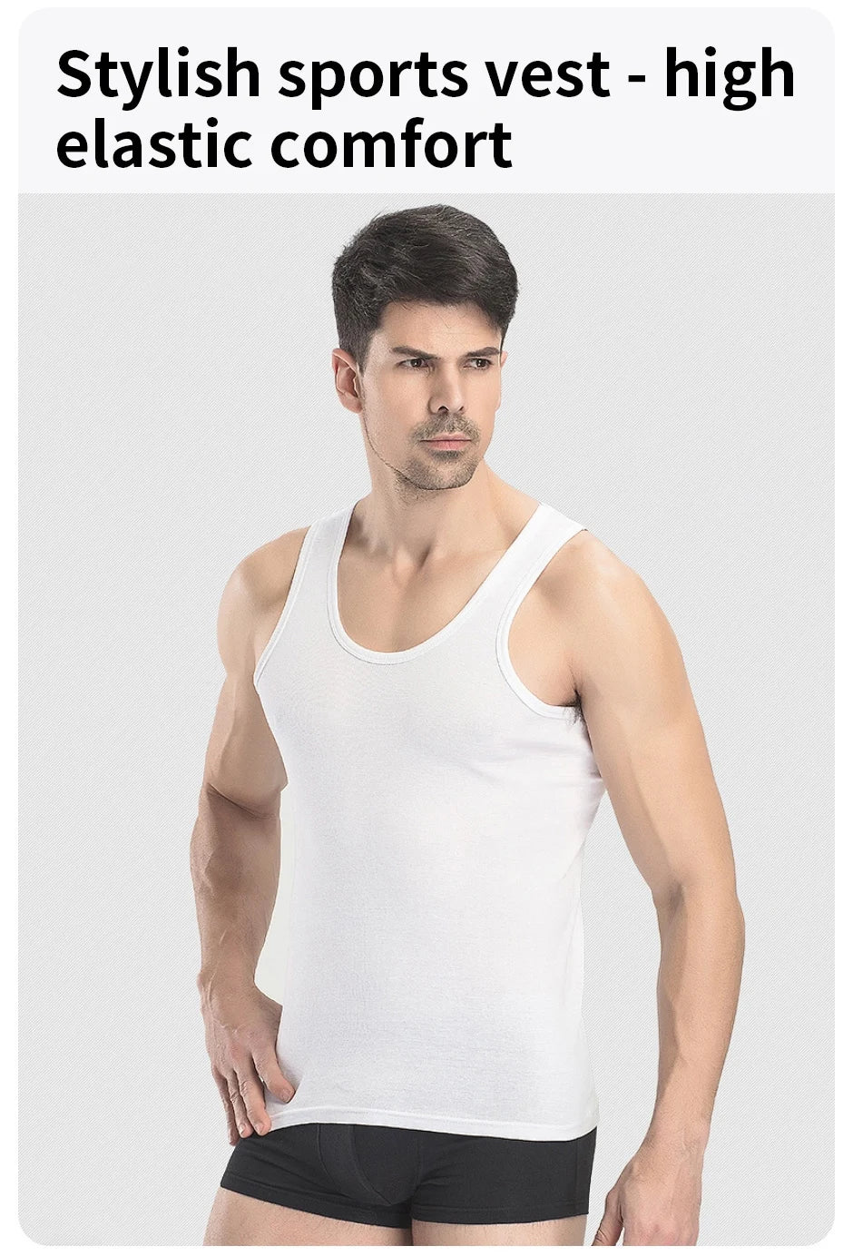 Men’s Solid Color Cotton Vest – Slim Fit Four Seasons Sports & Casual Tank