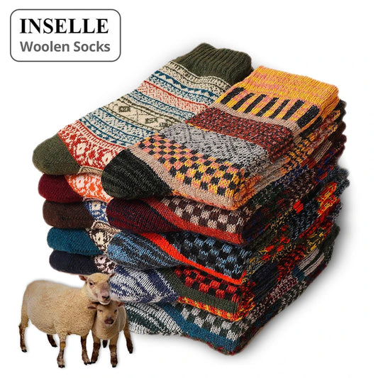 Men’s Thick Wool-Blend Winter Socks – Vintage Boot Socks (Double-Layer)