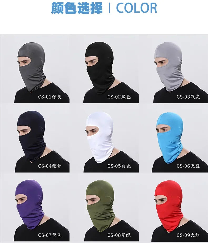 Cycling Balaclava Sports Men Cap Face Mask Military Army Ice Silk Motorcycle Bandana Summer Bicycle UV Protection Women Lycra