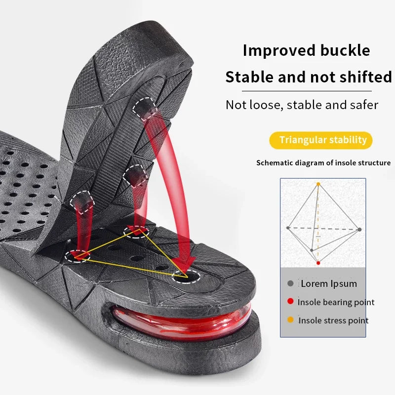 Invisible Height Increase Insoles – Adjustable Air-Cushion Heel Lift (Trim-to-Fit)