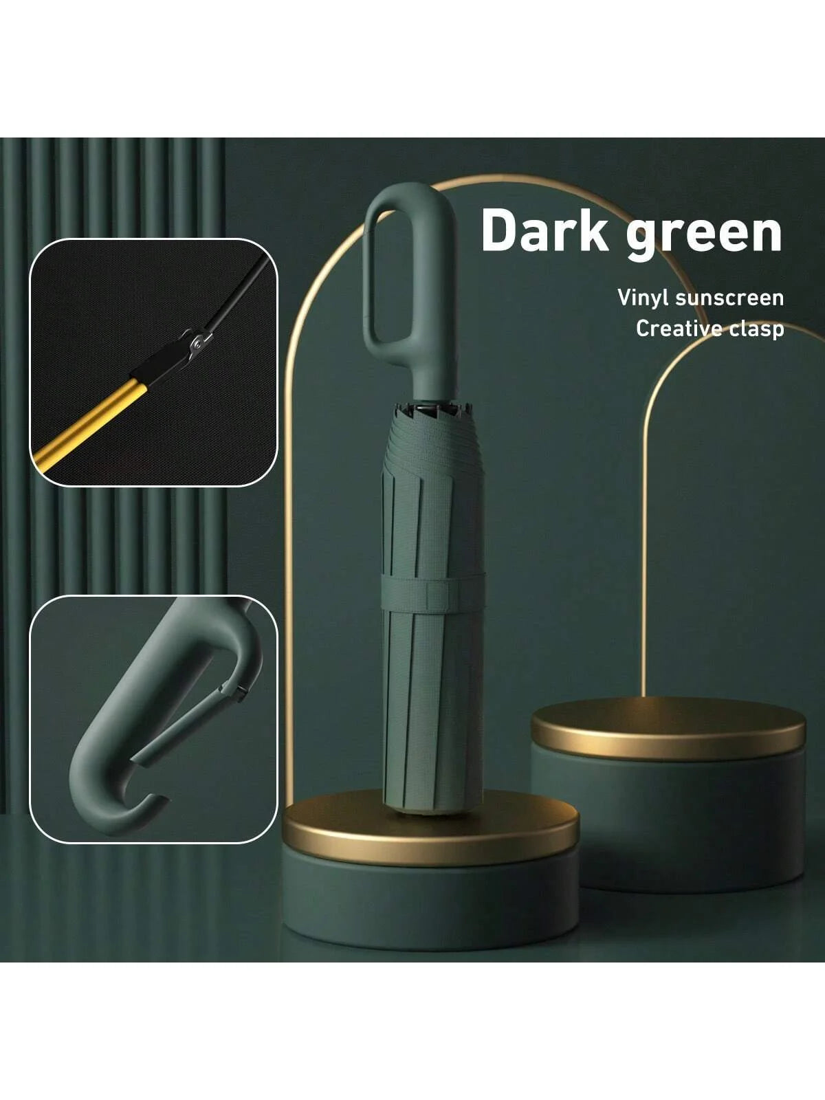 Compact Windproof Automatic Folding Umbrella – Double-Layer, One-Hand Open/Close