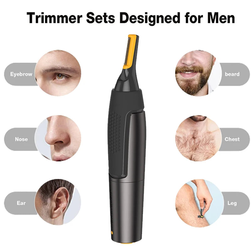 Electric Nose & Ear Hair Trimmer — Waterproof Portable Groomer