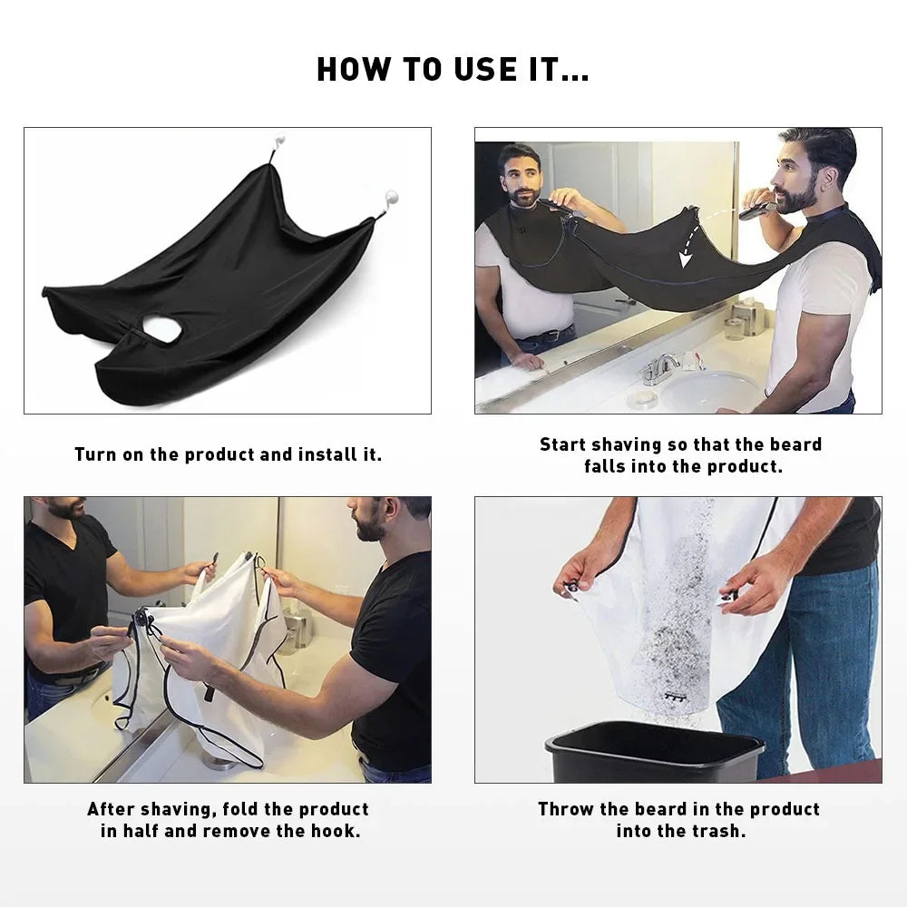 Beard Catcher Apron – Mantieni il Bagno Pulito Durante la Rasatura