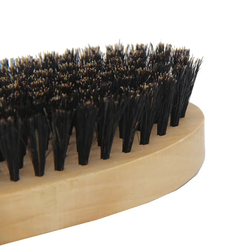 Wooden Hair & Beard Brush for Men — Natural Boar Bristle