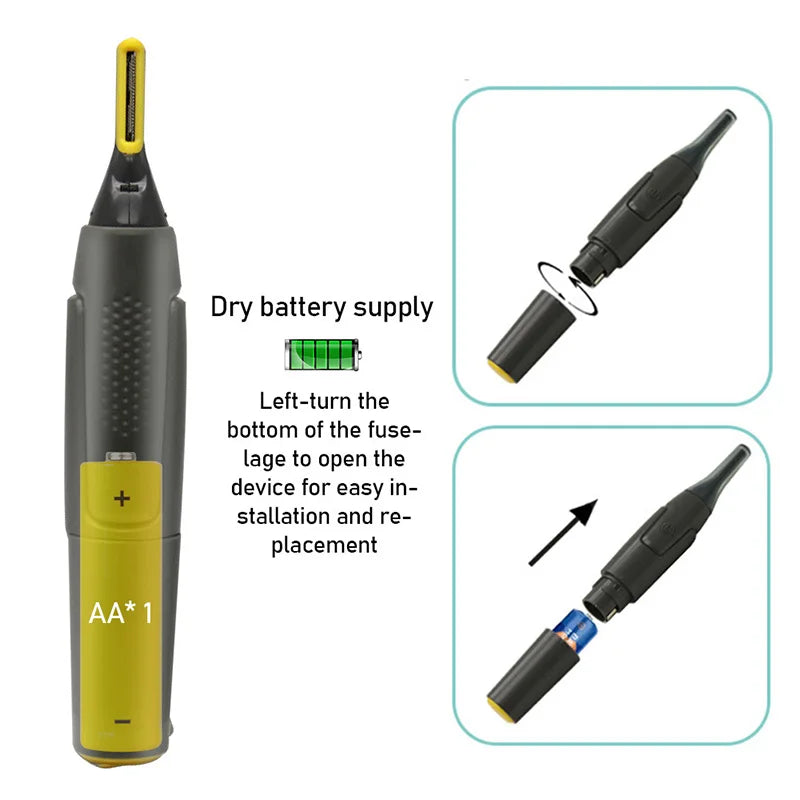 Electric Nose & Ear Hair Trimmer — Waterproof Portable Groomer