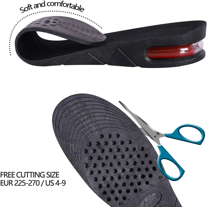 Invisible Height Increase Insoles – Adjustable Air-Cushion Heel Lift (Trim-to-Fit)
