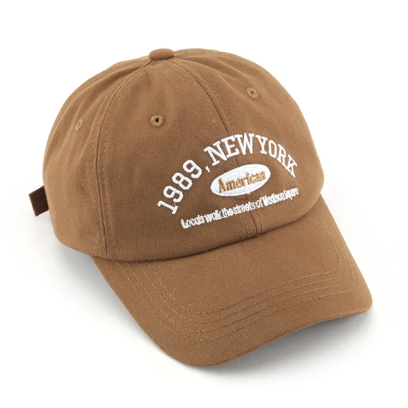 Men Cotton Baseball Cap – Adjustable Embroidered “New York 1989”