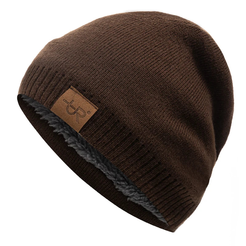 Unisex Fur-Lined Winter Beanie – Warm Knitted Hat for Men & Women