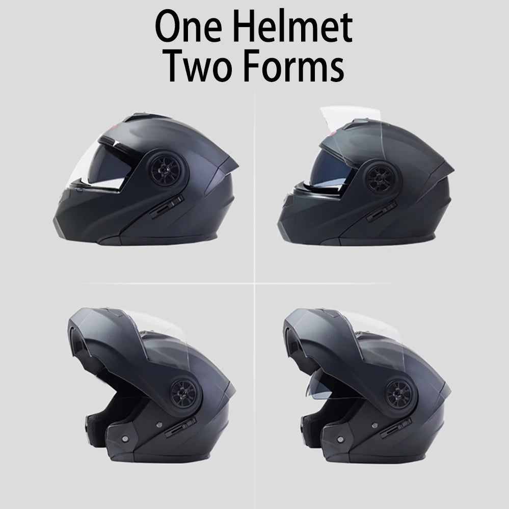 Modular Dual-Visor Motorcycle Helmet – Flip-Up Full Face (Unisex)